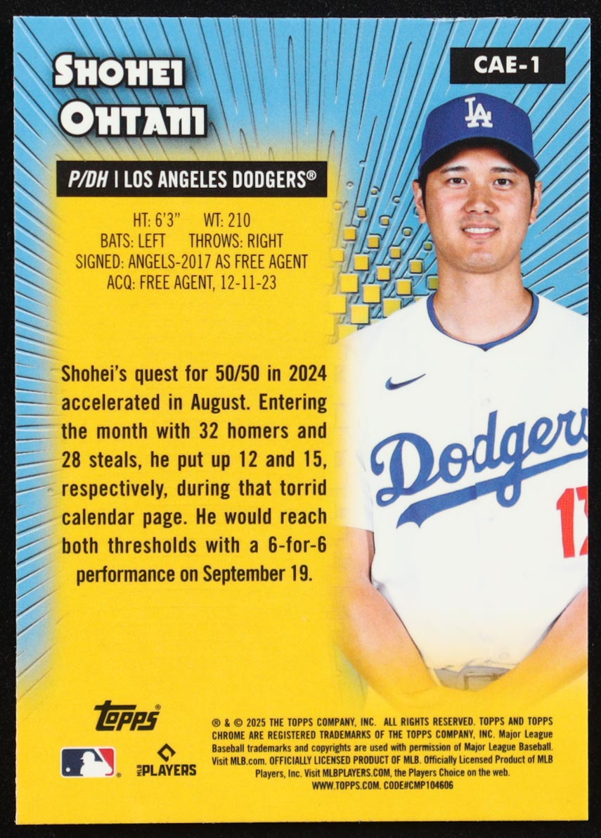 Shohei Ohtani 2025 Topps Chrome All Etch #CAE1 at PristineAuction.com Shohei Ohtani 2025 Topps Chrome All Etch #CAE1 at PristineAuction.com