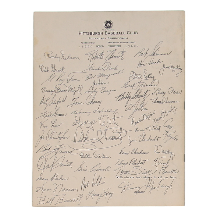 1961 Vintage Pittsburgh Pirates World Champions Full Program at PristineAuction.com 1961 Vintage Pittsburgh Pirates World Champions Full Program at PristineAuction.com