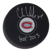 Chris Chelios Signed Canadiens Logo Hockey Puck Inscribed "HOF 2013" (Schwartz) at PristineAuction.com