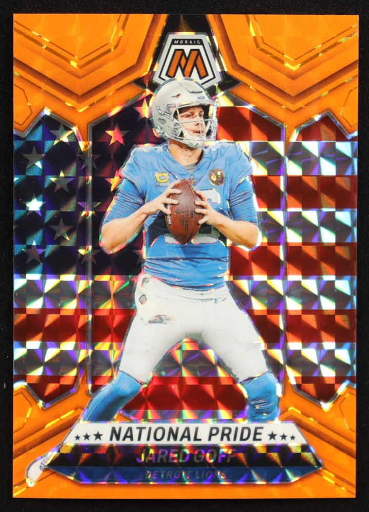 Jared Goff 2024 Panini Mosaic Mosaic Orange Fluorescent #252 NP #16/25