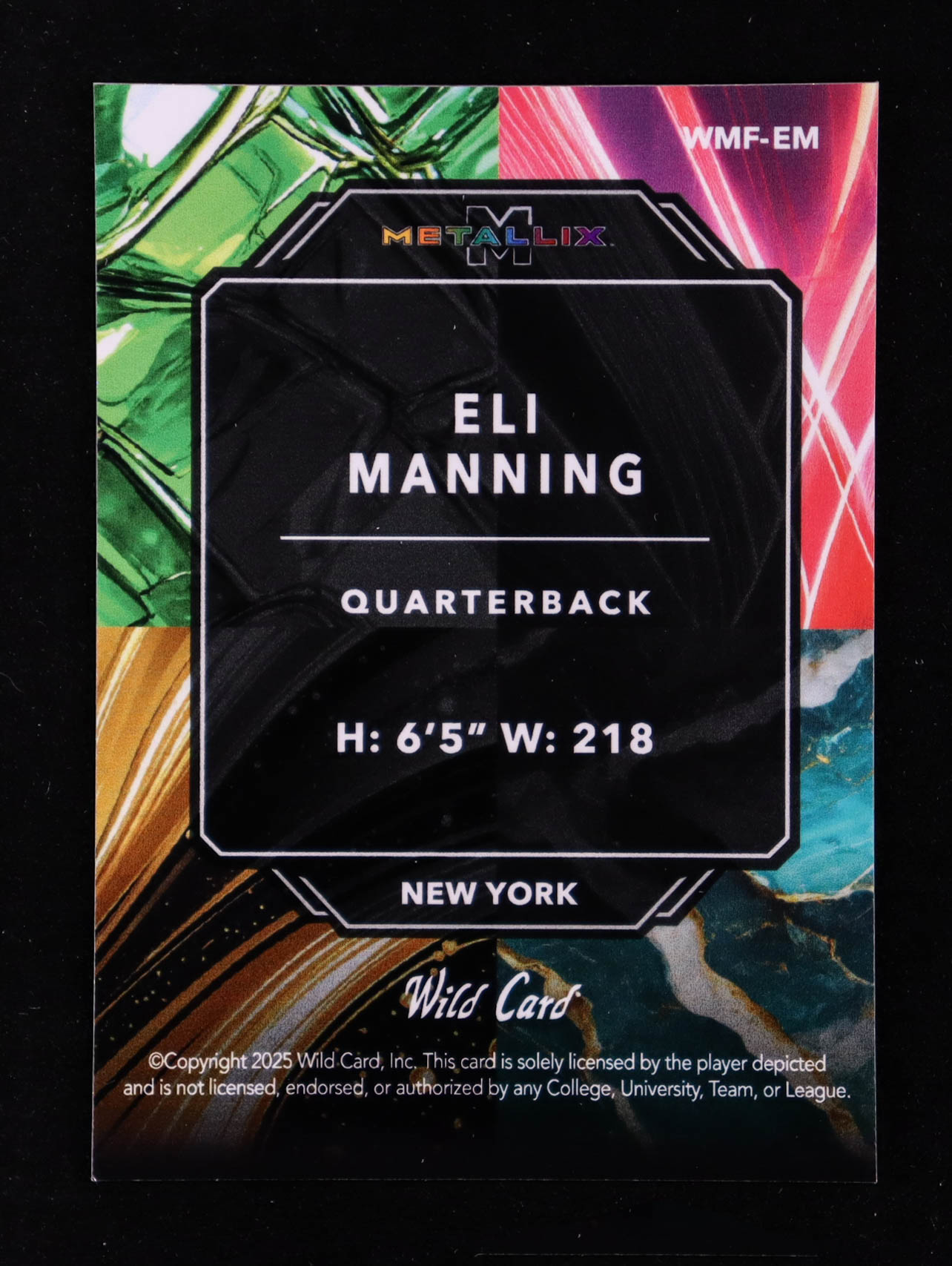 Eli Manning 2025 Wild Card Metallix Gold Sparkle #EM #1/1 at PristineAuction.com Eli Manning 2025 Wild Card Metallix Gold Sparkle #EM #1/1 at PristineAuction.com