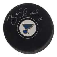 Brett Hull Signed Blues Logo Hockey Puck (Schwartz) at PristineAuction.com