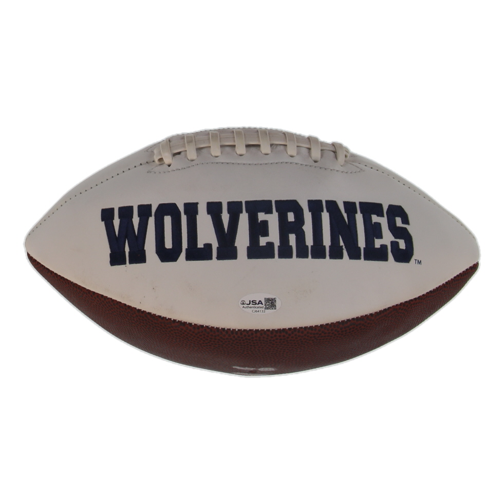 Charles Woodson & Desmond Howard Signed Michigan Wolverines Logo Football Inscribed "Heisman '97" & "Heisman '91" (JSA) at PristineAuction.com Charles Woodson & Desmond Howard Signed Michigan Wolverines Logo Football Inscribed "Heisman '97" & "Heisman '91" (JSA) at PristineAuction.com