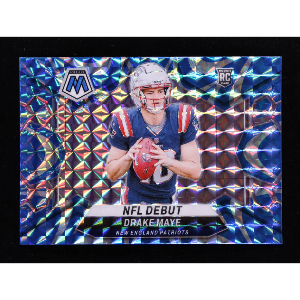 Drake Maye 2024 Panini Mosaic Mosaic Reactive Blue #273 DEB RC at PristineAuction.com