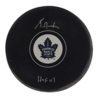 Grant Fuhr Signed Maple Leafs Logo Hockey Puck Inscribed "HOF 03" (Schwartz) at PristineAuction.com