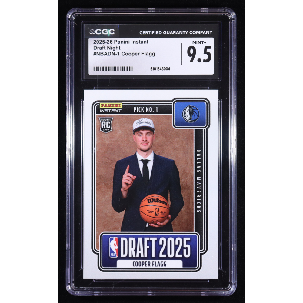 Cooper Flagg 2025-26 Panini Instant Draft Night #NBADN-1 RC #1/68380 (CGC 9.5) at PristineAuction.com