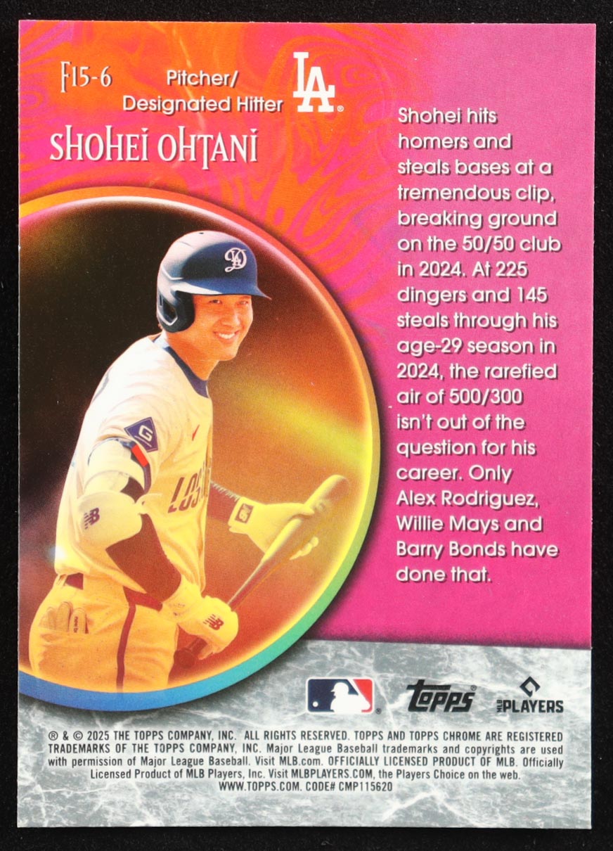 Shohei Ohtani 2025 Topps Chrome Update Fortune 15 #F156 at PristineAuction.com Shohei Ohtani 2025 Topps Chrome Update Fortune 15 #F156 at PristineAuction.com