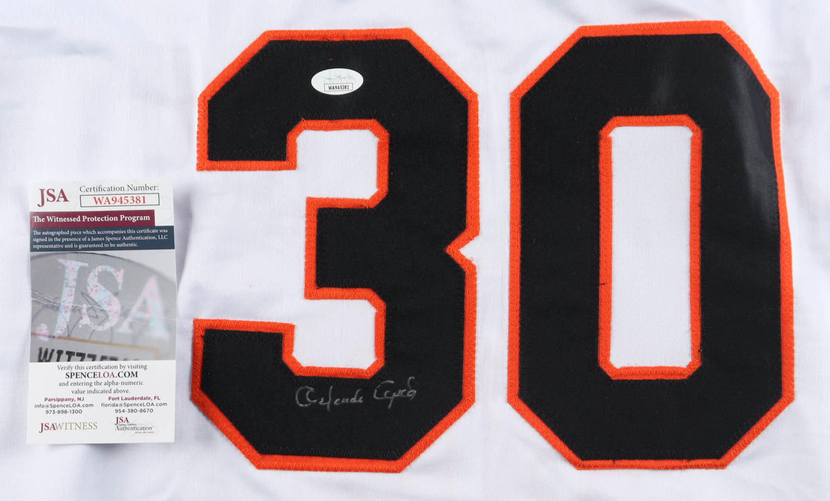 Orlando Cepeda Signed Jersey (JSA) at PristineAuction.com Orlando Cepeda Signed Jersey (JSA) at PristineAuction.com