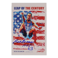 Bob Beamon Signed Art Print Postcard Inscribed "HOF 83" (Schulte) at PristineAuction.com