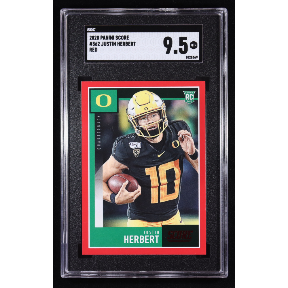 Justin Herbert 2020 Panini Score Red #362 RC (SGC 9.5) at PristineAuction.com