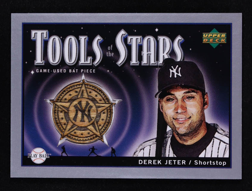 Derek Jeter 2004 Upper Deck Play Ball Tools of the Stars #TS-DJ1 #90/250 Game-Used Bat Piece at PristineAuction.com Derek Jeter 2004 Upper Deck Play Ball Tools of the Stars #TS-DJ1 #90/250 Game-Used Bat Piece at PristineAuction.com