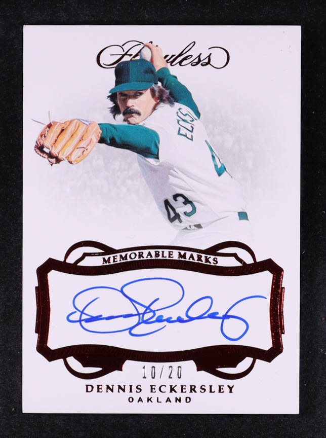 Dennis Eckersley 2019 Panini Flawless Memorable Marks Autographs Ruby #14 #10/20 at PristineAuction.com Dennis Eckersley 2019 Panini Flawless Memorable Marks Autographs Ruby #14 #10/20 at PristineAuction.com