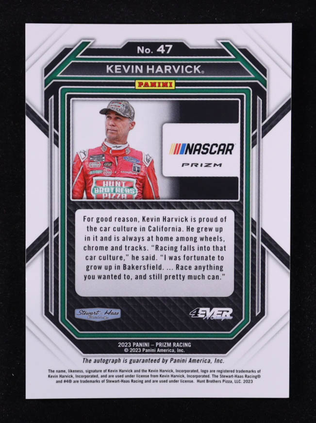 Kevin Harvick 2023 Panini Prizm Signatures Prizms Silver #47 at PristineAuction.com Kevin Harvick 2023 Panini Prizm Signatures Prizms Silver #47 at PristineAuction.com