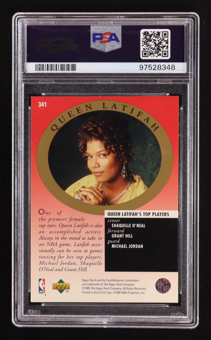Michael Jordan / Queen Latifah 1995-96 Upper Deck Electric Court #341 MA (PSA 8) at PristineAuction.com Michael Jordan / Queen Latifah 1995-96 Upper Deck Electric Court #341 MA (PSA 8) at PristineAuction.com