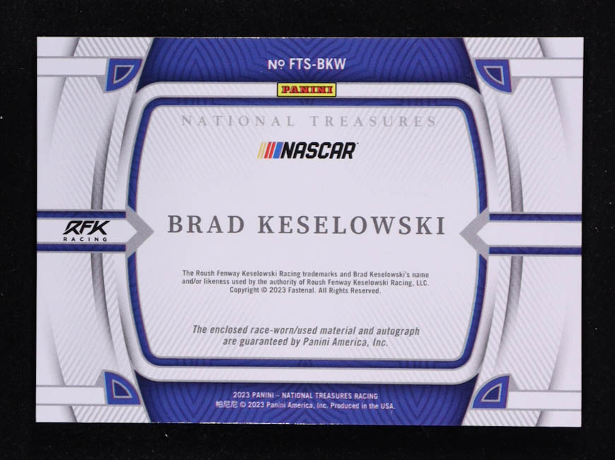 Brad Keselowski 2023 Panini National Treasures Firesuit Treasures Signatures #10 #26/99 at PristineAuction.com Brad Keselowski 2023 Panini National Treasures Firesuit Treasures Signatures #10 #26/99 at PristineAuction.com