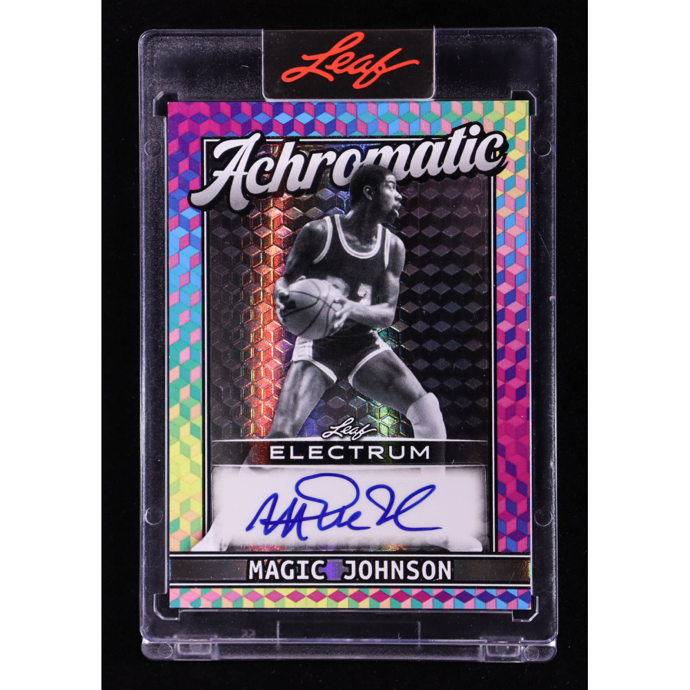 Magic Johnson 2025 Leaf Electrum Achromatic Autographs Spectrum Black and White #AMJ1 #1/3 at PristineAuction.com