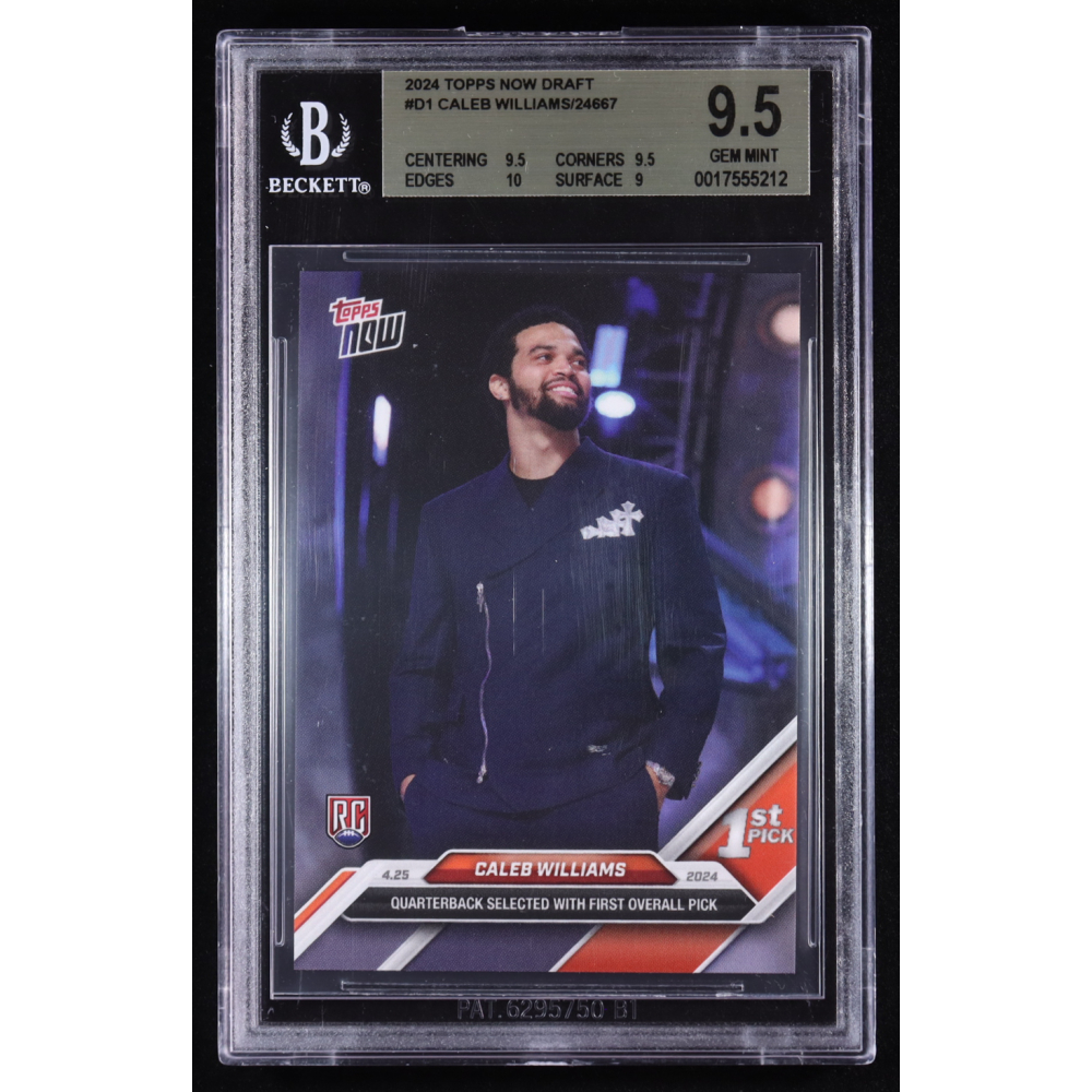 Caleb Williams 2024 Topps Now Draft #D-1 RC (BGS 9.5) at PristineAuction.com