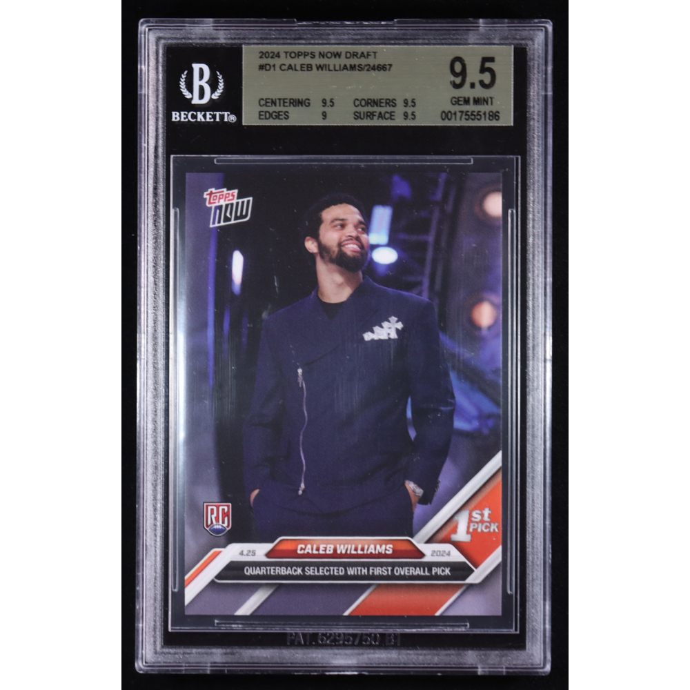 Caleb Williams 2024 Topps Now Draft #D-1 RC (BGS 9.5) at PristineAuction.com