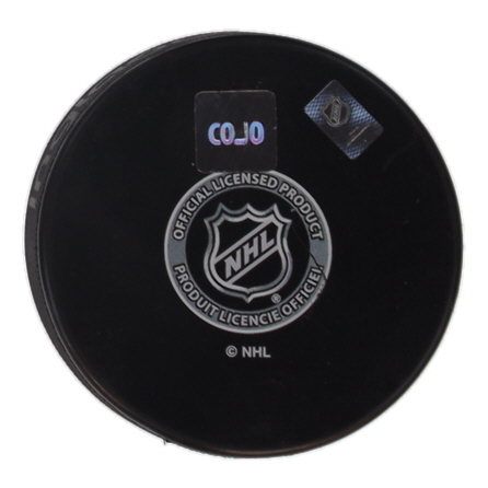 Dustin Wolf Signed Flames Logo Hockey Puck (COJO) at PristineAuction.com Dustin Wolf Signed Flames Logo Hockey Puck (COJO) at PristineAuction.com