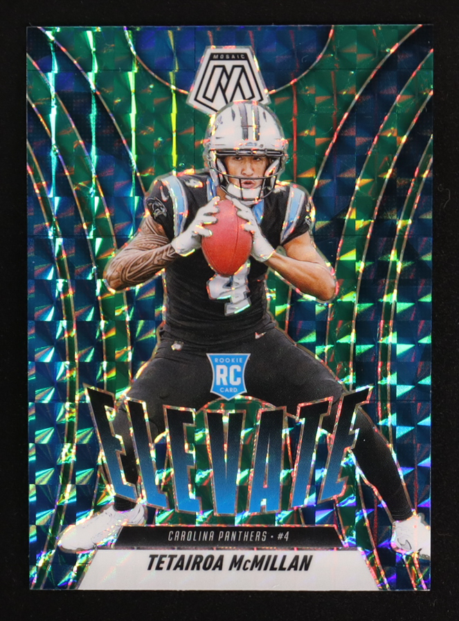 Tetairoa McMillan 2025 Panini Mosaic Elevate Mosaic Green #6 RC at PristineAuction.com Tetairoa McMillan 2025 Panini Mosaic Elevate Mosaic Green #6 RC at PristineAuction.com