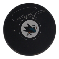 Owen Nolan Signed Sharks Logo Hockey Puck (COJO) at PristineAuction.com