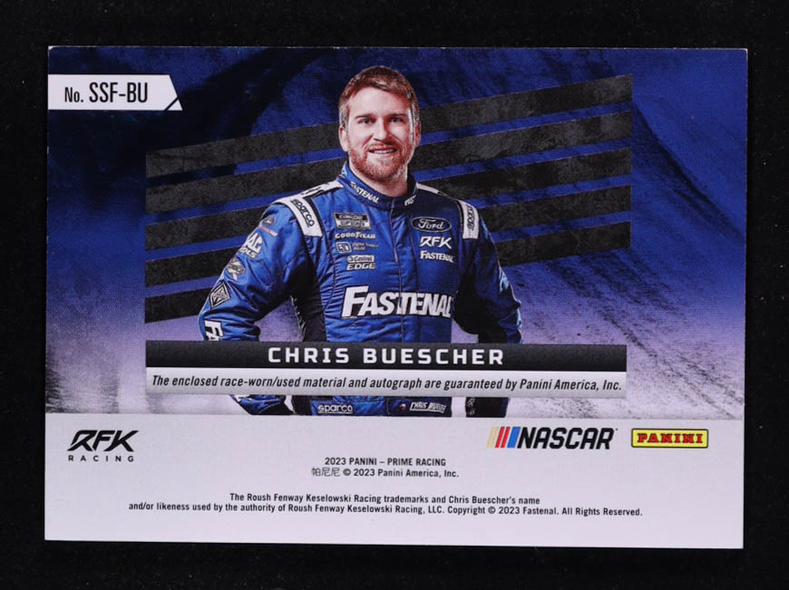 Chris Buescher 2023 Panini Prime Souvenir Signatures Firesuits #11 #24/25 at PristineAuction.com Chris Buescher 2023 Panini Prime Souvenir Signatures Firesuits #11 #24/25 at PristineAuction.com