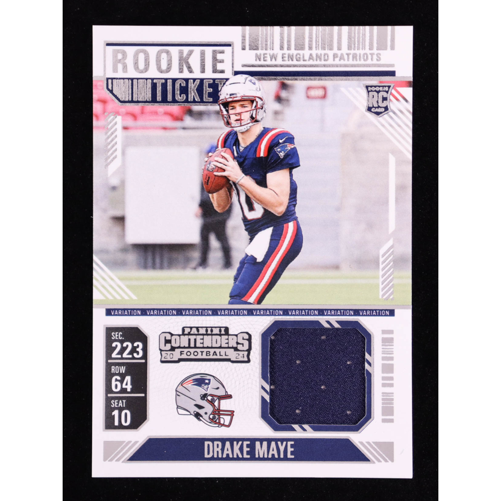 Drake Maye 2024 Panini Contenders Rookie Ticket Swatches Variations #11 RC at PristineAuction.com