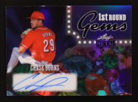 Chase Burns 2025 Leaf Metal 1st Round Gems Silver Autographs #RGCB2 #14/25 RC at PristineAuction.com