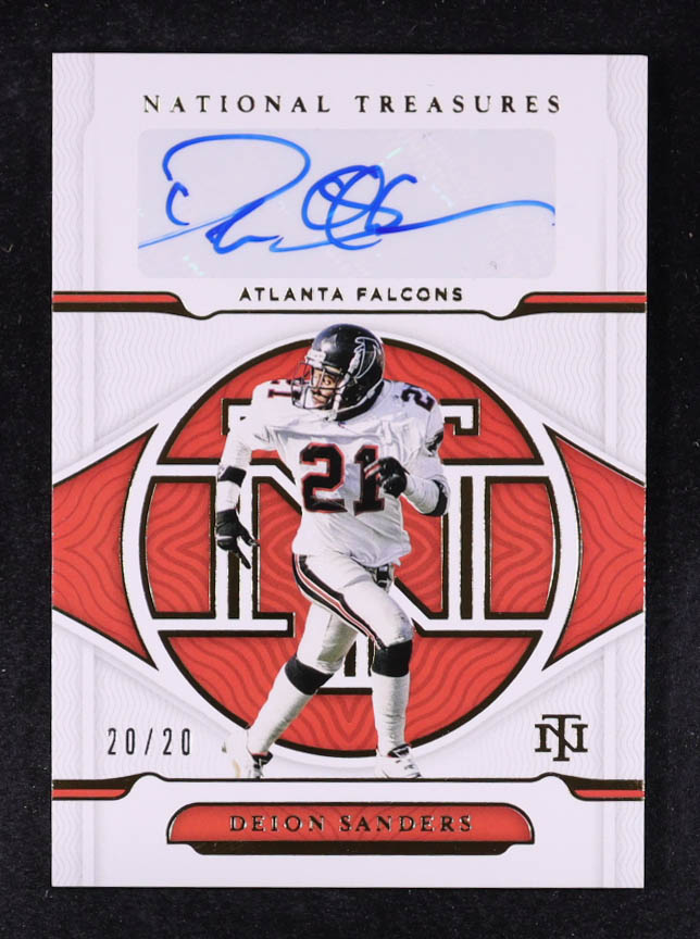 Deion Sanders 2021 Panini National Treasures Signatures Gold #30 #20/20 at PristineAuction.com Deion Sanders 2021 Panini National Treasures Signatures Gold #30 #20/20 at PristineAuction.com