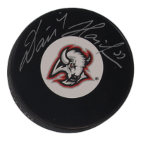 Dominik Hasek Signed Sabres Logo Hockey Puck (COJO) at PristineAuction.com
