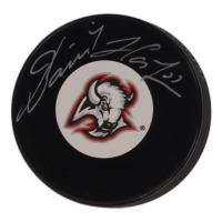 Dominik Hasek Signed Sabres Logo Hockey Puck (COJO) at PristineAuction.com
