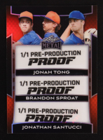 Jonah Tong / Brandon Sproat / Jonathan Santucci 2024 Leaf Metal Signature Series Silver Pre-Production Proof #NNO #1/1 RC at PristineAuction.com