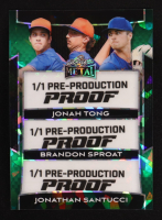 Jonah Tong / Brandon Sproat / Jonathan Santucci 2024 Leaf Metal Signature Series Green Ice Pre-Production Proof #NNO #1/1 RC at PristineAuction.com
