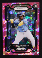 Junior Caminero 2024 Panini Prizm Prizms Pink Ice #291 RC at PristineAuction.com
