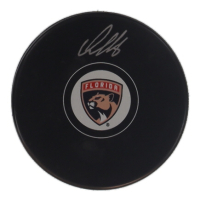 Aleksander Barkov Signed Panthers Logo Hockey Puck (COJO) at PristineAuction.com