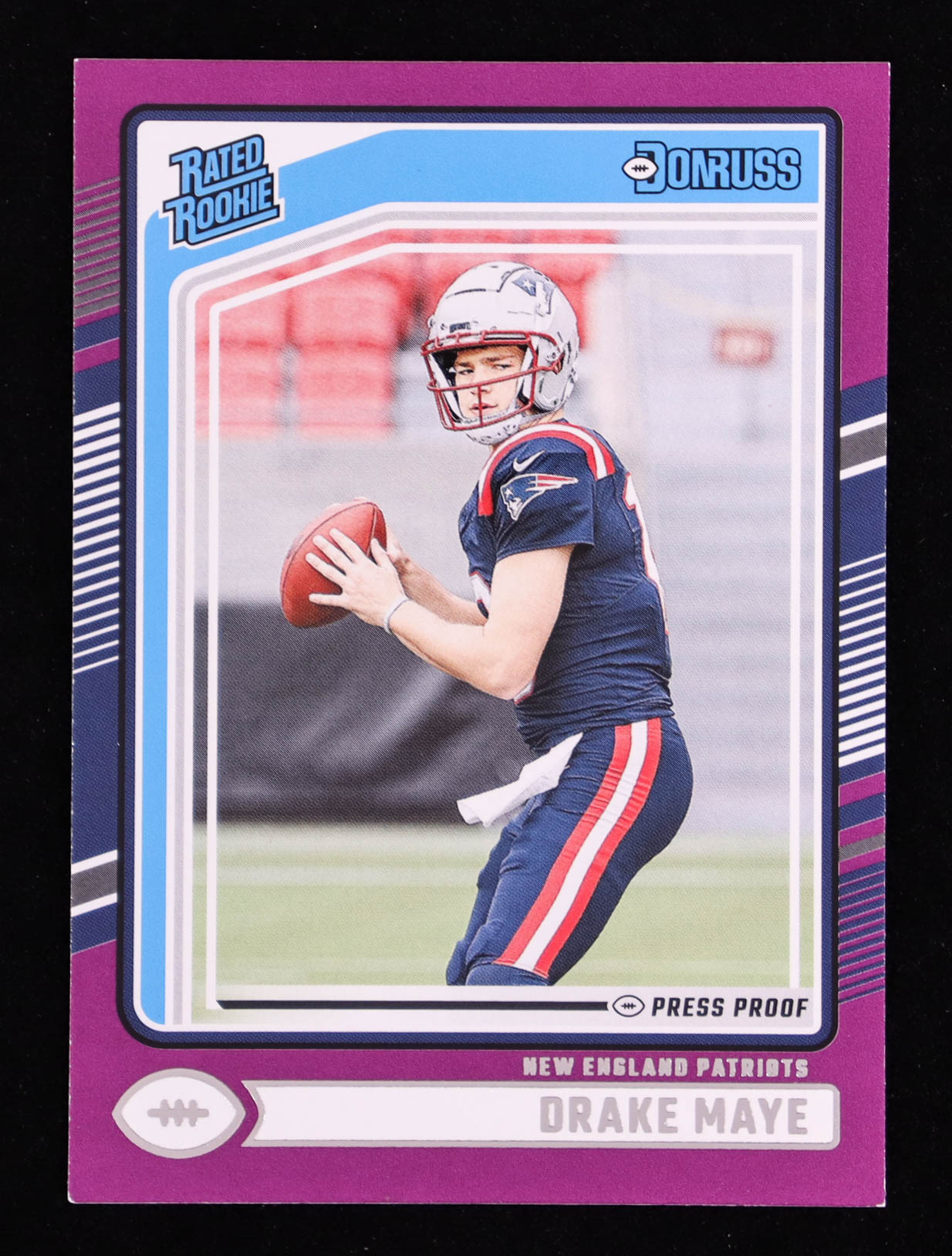 Drake Maye 2024 Donruss Press Proof Purple #379 RR RC at PristineAuction.com Drake Maye 2024 Donruss Press Proof Purple #379 RR RC at PristineAuction.com