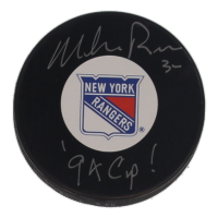 Mike Richter Signed Rangers Logo Hockey Puck Inscribed "'94 Cup!" (COJO) at PristineAuction.com