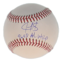 Juan Gonzalez Signed OML Baseball Inscribed "96 98 AL MVP" (Schwartz) at PristineAuction.com