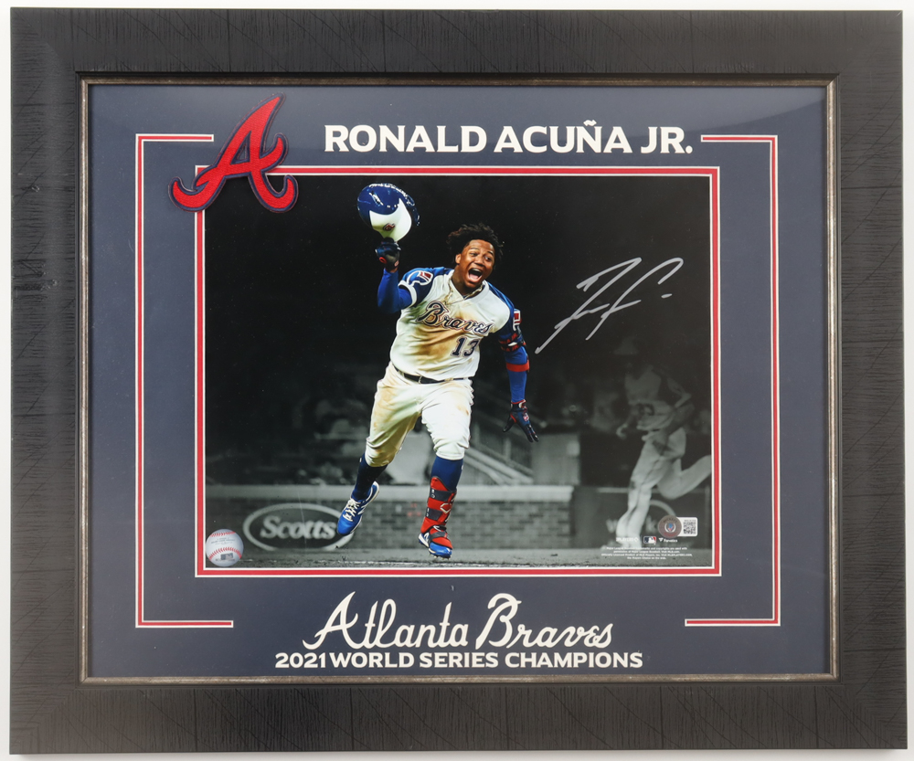 Ronald Acuna Jr. Signed Braves Custom Framed Photo Display (Beckett) at PristineAuction.com Ronald Acuna Jr. Signed Braves Custom Framed Photo Display (Beckett) at PristineAuction.com