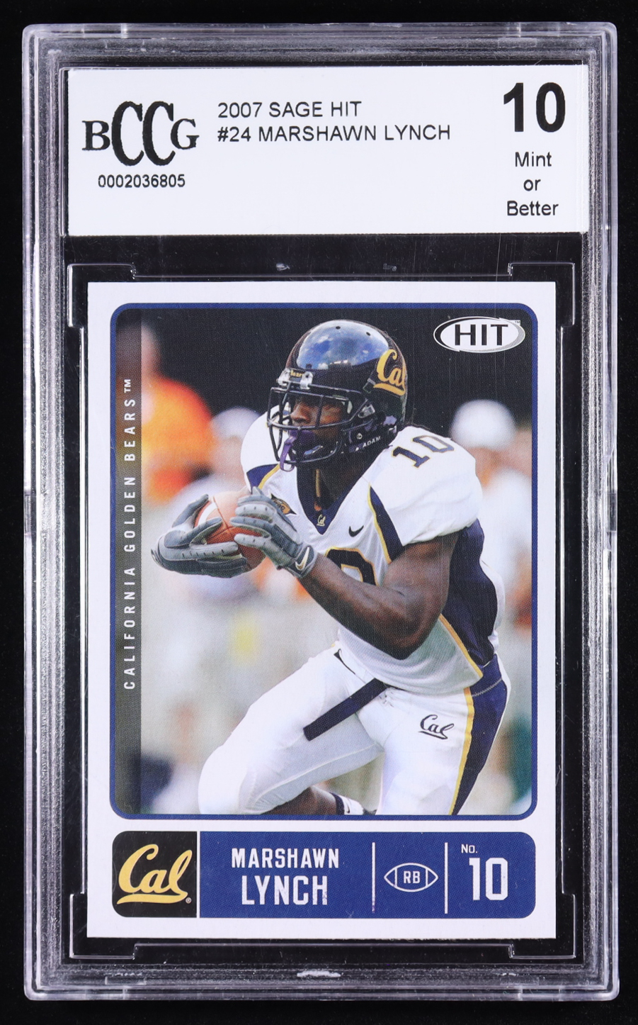 Marshawn Lynch 2007 Sage Hit #24 RC (BCCG 10) at PristineAuction.com Marshawn Lynch 2007 Sage Hit #24 RC (BCCG 10) at PristineAuction.com
