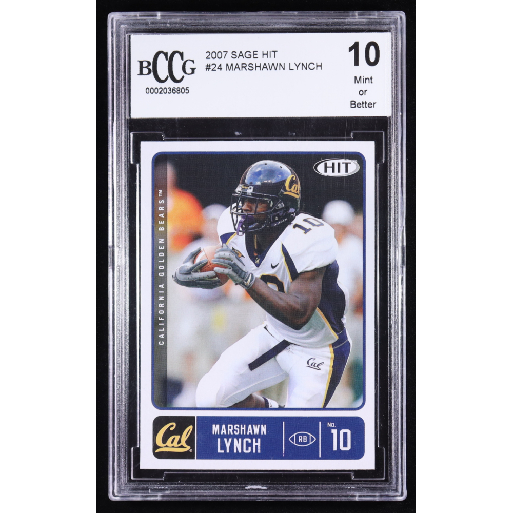 Marshawn Lynch 2007 Sage Hit #24 RC (BCCG 10) at PristineAuction.com