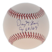 Denny McLain Signed OML Baseball Inscribed "Cy 68/69" (Schwartz) at PristineAuction.com
