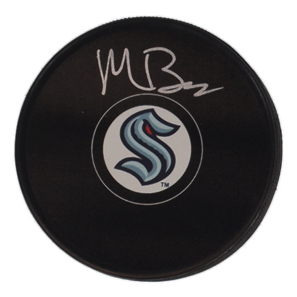 Matty Beniers Signed Kraken Logo Hockey Puck (Fanatics) at PristineAuction.com Matty Beniers Signed Kraken Logo Hockey Puck (Fanatics) at PristineAuction.com