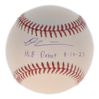 Owen Caissie Signed OML Baseball Inscribed "MLB Debut 8-14-25" (Schwartz) at PristineAuction.com