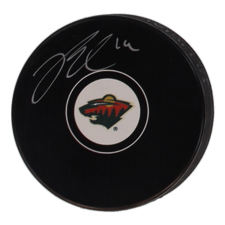 Joel Eriksson Ek Signed Wild Logo Hockey Puck (COJO) at PristineAuction.com Joel Eriksson Ek Signed Wild Logo Hockey Puck (COJO) at PristineAuction.com