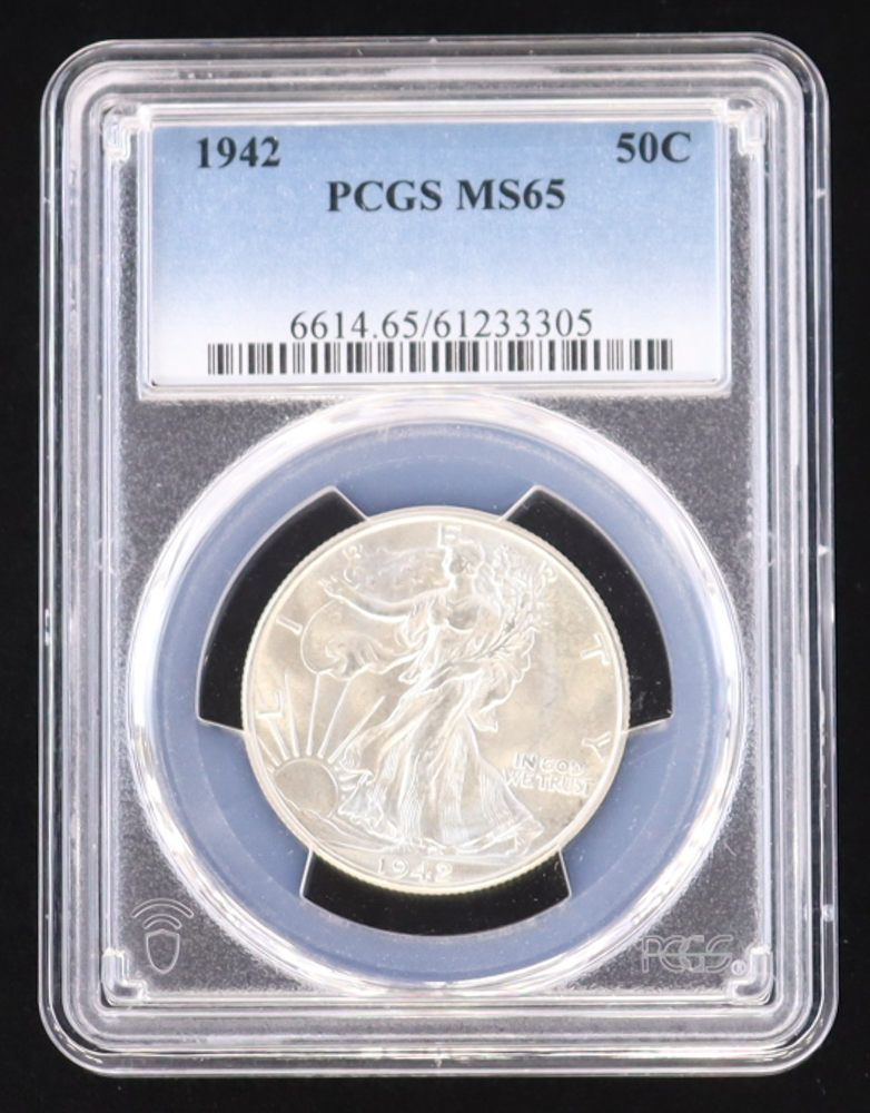 1942-S Walking Liberty 50 Cent Half Dollar (PCGS MS65) at PristineAuction.com 1942-S Walking Liberty 50 Cent Half Dollar (PCGS MS65) at PristineAuction.com