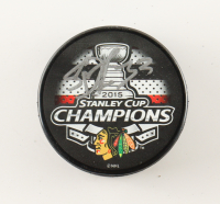 Scott Darling Signed Blackhawks 2015 Stanley Cup Logo Hockey Puck (Schwartz) at PristineAuction.com