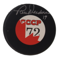 Paul Henderson Signed 1972 Summit Series Logo Hockey Puck (COJO) at PristineAuction.com