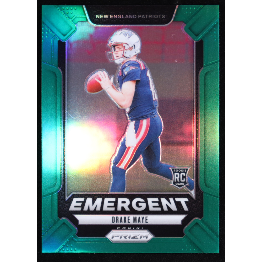 Drake Maye 2024 Panini Prizm Emergent Green #4 RC at PristineAuction.com