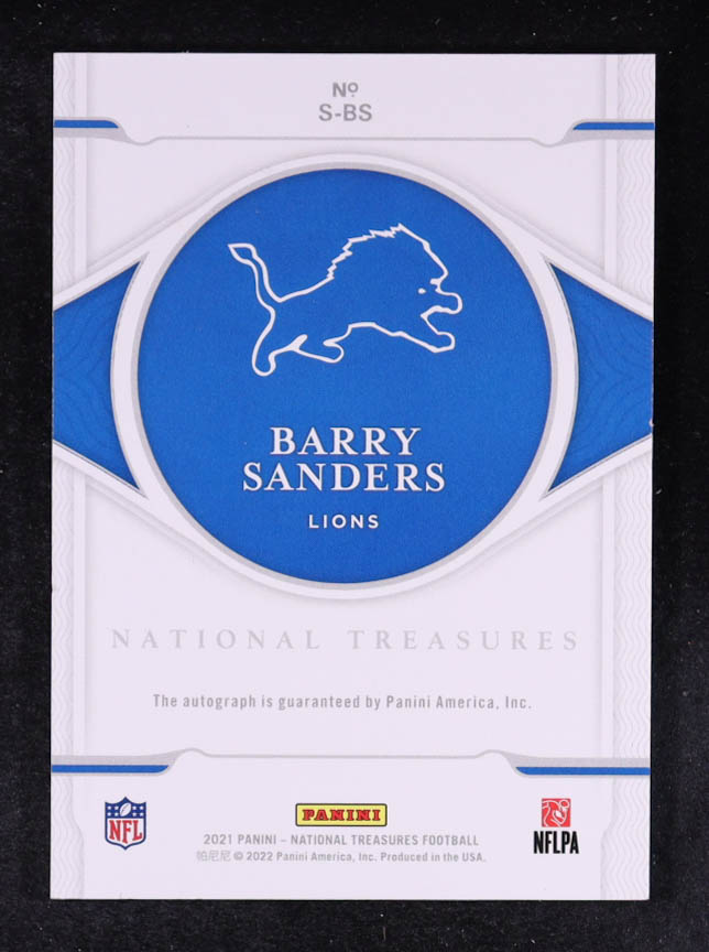 Barry Sanders 2021 Panini National Treasures Signatures #9 #52/99 at PristineAuction.com Barry Sanders 2021 Panini National Treasures Signatures #9 #52/99 at PristineAuction.com